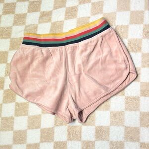 Plus size XS Wild Fable Pink terry pull on Shorts with Striped Waistband